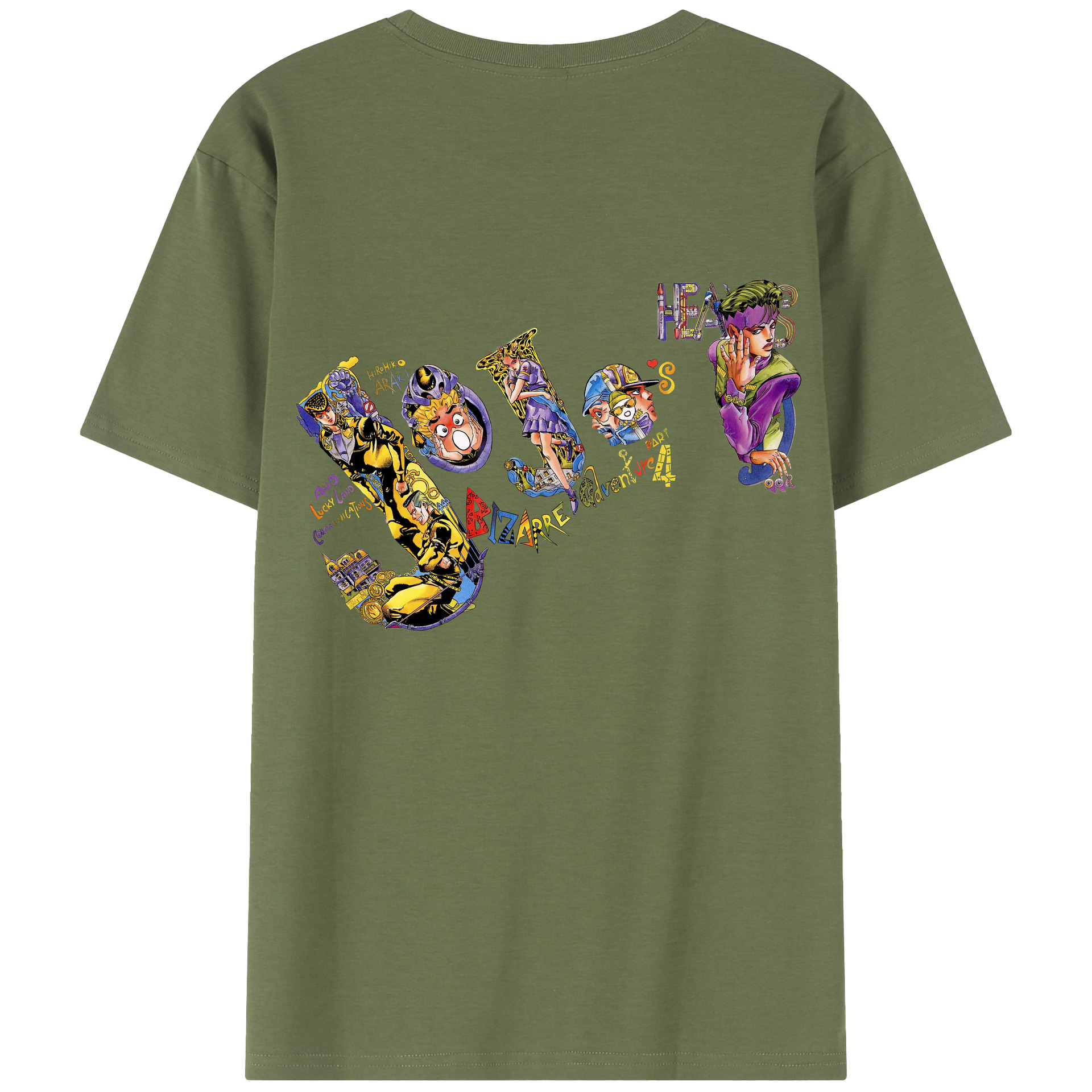 （画像用） ジョジョの奇妙な冒険 JoJo's Bizarre Adventure 綿100％半袖Tシャツ（背面プリント）